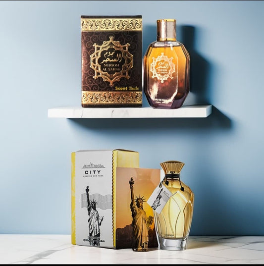 DEAL OF TWO BRANDED PERFUMES . CITY 100MP . NAJOOM AL SEHAR 100ML